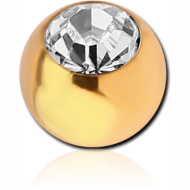 GOLD PVD COATED SURGICAL STEEL VALUE CRYSTAL JEWELLED MICRO BALL PIERCING