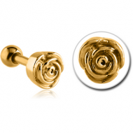 GOLD PVD COATED SURGICAL STEEL TRAGUS MICRO BARBELL - ROSE