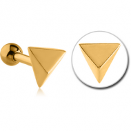 GOLD PVD COATED SURGICAL STEEL TRAGUS MICRO BARBELL - PYRAMID