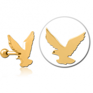 GOLD PVD COATED SURGICAL STEEL TRAGUS MICRO BARBELL - EAGLE