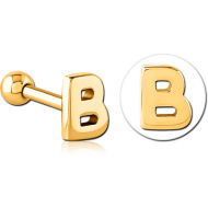 GOLD PVD COATED SURGICAL STEEL TRAGUS MICRO BARBELL - B