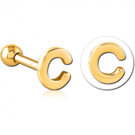 GOLD PVD COATED SURGICAL STEEL TRAGUS MICRO BARBELL - C