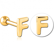 GOLD PVD COATED SURGICAL STEEL TRAGUS MICRO BARBELL - F