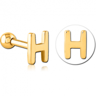 GOLD PVD COATED SURGICAL STEEL TRAGUS MICRO BARBELL - H