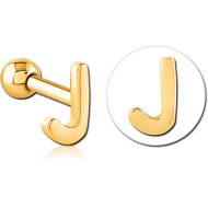 GOLD PVD COATED SURGICAL STEEL TRAGUS MICRO BARBELL - J
