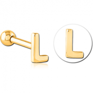 GOLD PVD COATED SURGICAL STEEL TRAGUS MICRO BARBELL - L