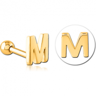 GOLD PVD COATED SURGICAL STEEL TRAGUS MICRO BARBELL - M