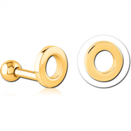 GOLD PVD COATED SURGICAL STEEL TRAGUS MICRO BARBELL - O