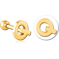 GOLD PVD COATED SURGICAL STEEL TRAGUS MICRO BARBELL - Q