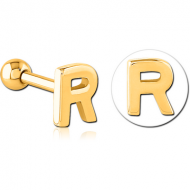 GOLD PVD COATED SURGICAL STEEL TRAGUS MICRO BARBELL - R