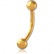 GOLD PVD COATED SURGICAL STEEL THREADLESS CURVED BARBELL