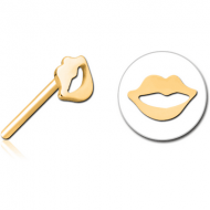 GOLD PVD COATED SURGICAL STEEL THREADLESS ATTACHMENT - LIPS PIERCING