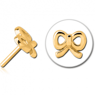 GOLD PVD COATED SURGICAL STEEL THREADLESS ATTACHMENT - BOW TIE PIERCING