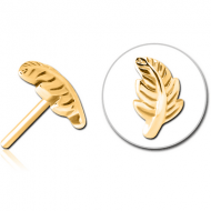 GOLD PVD COATED SURGICAL STEEL THREADLESS ATTACHMENT - LEAF PIERCING