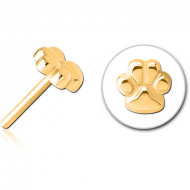 GOLD PVD COATED SURGICAL STEEL THREADLESS ATTACHMENT - PAW PIERCING