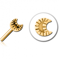 GOLD PVD COATED SURGICAL STEEL THREADLESS ATTACHMENT - CRESCENT PIERCING