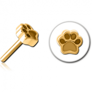 GOLD PVD COATED SURGICAL STEEL THREADLESS ATTACHMENT - ANIMAL PAW INDENT PIERCING