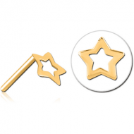 GOLD PVD COATED SURGICAL STEEL THREADLESS ATTACHMENT - STAR PIERCING