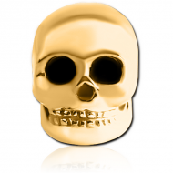 GOLD PVD COATED SURGICAL STEEL ATTACHMENT FOR BALL CLOSURE RING - SKULL PIERCING