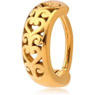 GOLD PVD COATED SURGICAL STEEL BELLY CLICKER - FILIGREE PIERCING