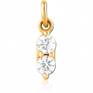 GOLD PVD COATED SURGICAL STEEL JEWELLED CHARM