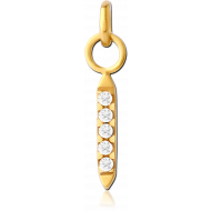 GOLD PVD COATED SURGICAL STEEL JEWELLED CHARM