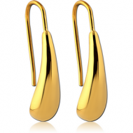 GOLD PVD COATED SURGICAL STEEL EARRINGS PAIR - DROP