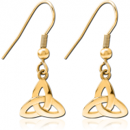 GOLD PVD COATED SURGICAL STEEL EARRINGS PAIR - FANCY TRIANGLE