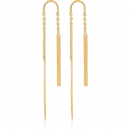 GOLD PVD COATED SURGICAL STEEL CHAIN EARRINGS PAIR