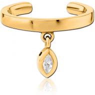 GOLD PVD COATED SURGICAL STEEL JEWELLED EAR CUFF