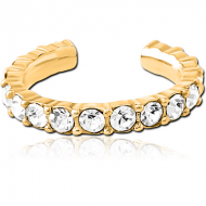 GOLD PVD COATED SURGICAL STEEL JEWELLED EAR CUFF