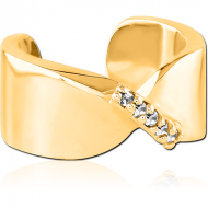 GOLD PVD COATED SURGICAL STEEL JEWELLED EAR CUFF
