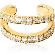 GOLD PVD COATED SURGICAL STEEL JEWELLED EAR CUFF