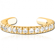 GOLD PVD COATED SURGICAL STEEL JEWELLED EAR CUFF