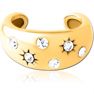 GOLD PVD COATED SURGICAL STEEL JEWELLED EAR CUFF