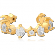 GOLD PVD COATED SURGICAL STEEL JEWELLED EAR CUFF