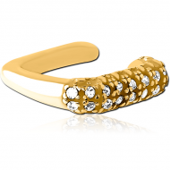GOLD PVD COATED SURGICAL STEEL JEWELLED EAR CUFF