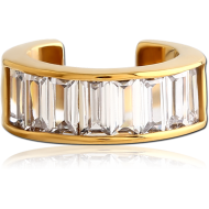 GOLD PVD COATED SURGICAL STEEL JEWELLED EAR CUFF