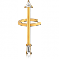 GOLD PVD COATED SURGICAL STEEL JEWELLED EAR CUFF