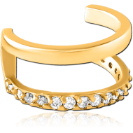 GOLD PVD COATED SURGICAL STEEL JEWELLED EAR CUFF