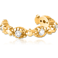GOLD PVD COATED SURGICAL STEEL JEWELLED EAR CUFF