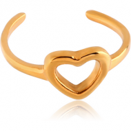 GOLD PVD COATED SURGICAL STEEL EAR CUFF - HEART