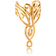 GOLD PVD COATED SURGICAL STEEL EAR CUFF - ANGEL