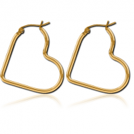 GOLD PVD COATED SURGICAL STEEL WIRE HOOP EARRINGS