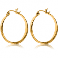 GOLD PVD COATED SURGICAL STEEL HOOP EARRINGS