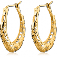 GOLD PVD COATED SURGICAL STEEL HOOP EARRINGS