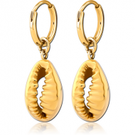 GOLD PVD COATED SURGICAL STEEL EARRINGS - SHELL