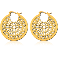 GOLD PVD COATED SURGICAL STEEL HOOP EARRINGS