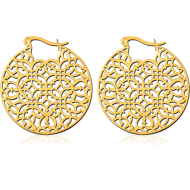 GOLD PVD COATED SURGICAL STEEL HOOP EARRINGS