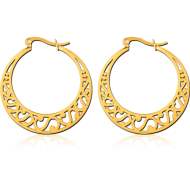 GOLD PVD COATED SURGICAL STEEL HOOP EARRINGS